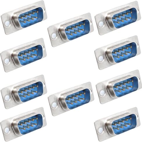 10 Pcs DB9 Male 9-Pin PC Accessories Connector Adaptor - Solder Type, Blue in Kuwait