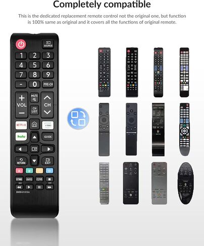 جهاز تحكم عن بعد عالمي BN59-01315A لأجهزة تلفزيون Samsung 4K Crystal UHD الذكية - متوافق مع موديلات السلسلة 6/7/8/TU-7000 (BN59-01315J/BN59-01315E) التي تتميز بأزرار Netflix وPrime Video وHulu in Saudi Arabia