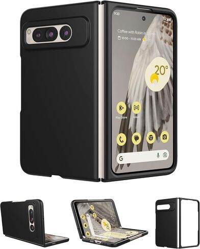Foluu Case for Google Pixel Fold 2023, Ultra Thin Slim Fit Matte PC with Non-Slip Grip Full Protection Protective Cover for Google Pixel Fold 2023 (Black) in Saudi Arabia
