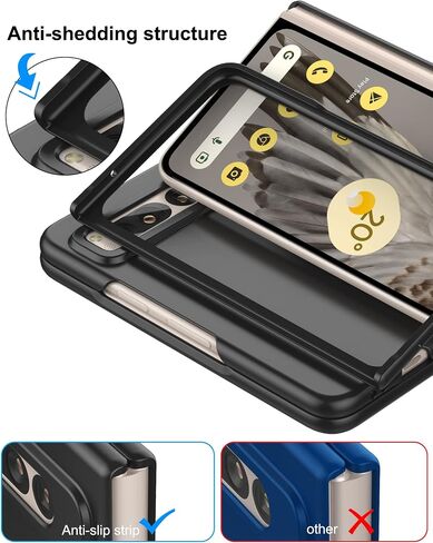Foluu Case for Google Pixel Fold 2023, Ultra Thin Slim Fit Matte PC with Non-Slip Grip Full Protection Protective Cover for Google Pixel Fold 2023 (Black) in Saudi Arabia