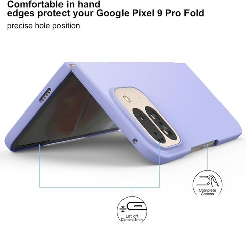 Foluu Case for Google Pixel Fold 2023, Ultra Thin Slim Fit Matte PC with Non-Slip Grip Full Protection Protective Cover for Google Pixel Fold 2023 (Black) in Saudi Arabia