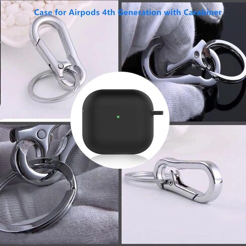متوافق مع حافظة Airpods 4 2024، حافظة واقية من السيليكون الناعم لسماعات Airpods 4 مع سلسلة مفاتيح، حافظة مقاومة للصدمات لأجهزة Airpods الجيل الرابع للنساء والرجال (وردي) in Kuwait