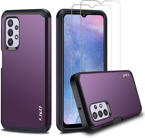 حافظة J&D متوافقة مع حافظة سامسونج جالاكسي A32 5G/جالاكسي M32 5G، حافظة متينة هجينة شديدة التحمل مع (عبوتين) غطاء واقي شاشة زجاجي لجراب جالاكسي A32 5G، وليس لهاتف جالاكسي A32 4G in Kuwait