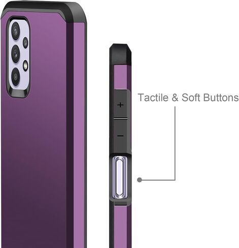 حافظة J&D متوافقة مع حافظة سامسونج جالاكسي A32 5G/جالاكسي M32 5G، حافظة متينة هجينة شديدة التحمل مع (عبوتين) غطاء واقي شاشة زجاجي لجراب جالاكسي A32 5G، وليس لهاتف جالاكسي A32 4G in Kuwait
