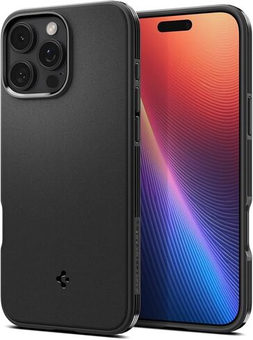 Spigen Essential Sand Blast Designed for iPhone 16 Pro Case (2024) [Military-Grade Protection] - Matte Black in Kuwait