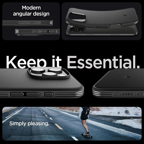 Spigen Essential Sand Blast Designed for iPhone 16 Pro Case (2024) [Military-Grade Protection] - Matte Black in Kuwait