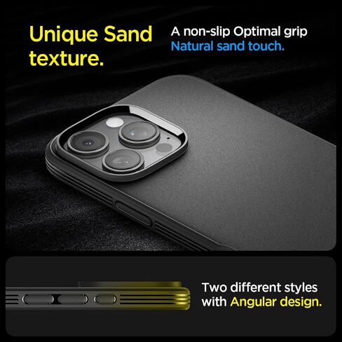 Spigen Essential Sand Blast Designed for iPhone 16 Pro Case (2024) [Military-Grade Protection] - Matte Black in Kuwait