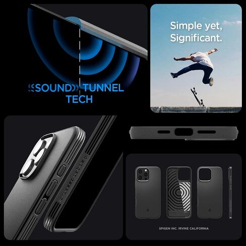 Spigen Essential Sand Blast Designed for iPhone 16 Pro Case (2024) [Military-Grade Protection] - Matte Black in Kuwait