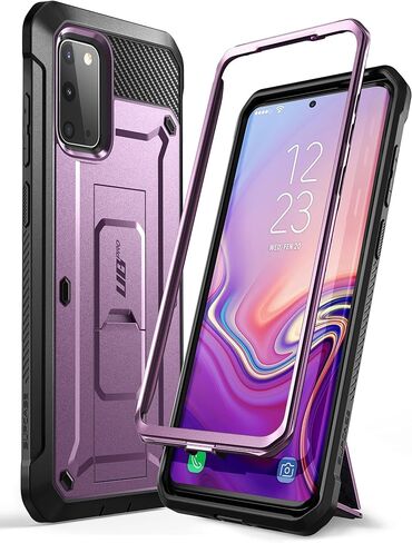 SUPCASE for Samsung Galaxy S20 Case with Stand (Unicorn Beetle Pro), [Built-in Belt Clip] Heavy Duty Rugged Kickstand Protective Phone Case Without Screen Protector for Samsung S20 5G, Black in Saudi Arabia