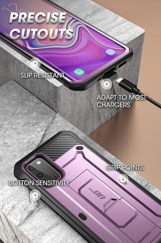 SUPCASE for Samsung Galaxy S20 Case with Stand (Unicorn Beetle Pro), [Built-in Belt Clip] Heavy Duty Rugged Kickstand Protective Phone Case Without Screen Protector for Samsung S20 5G, Black in Saudi Arabia