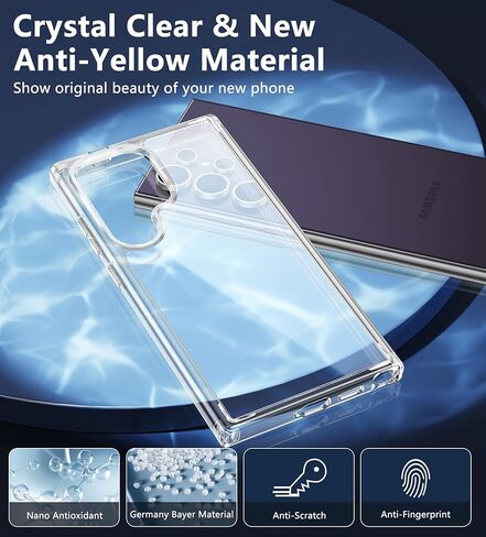 حافظة FNTCASE لهاتف Samsung Galaxy S24-Ultra: حافظات هواتف خلوية واقية مضادة للصدمات S24 Ultra 5G - حافظات صلبة من السيليكون النحيفة مضادة للاصفرار - غطاء هاتف متين للحماية الكاملة (مغناطيسي شفاف) in Kuwait