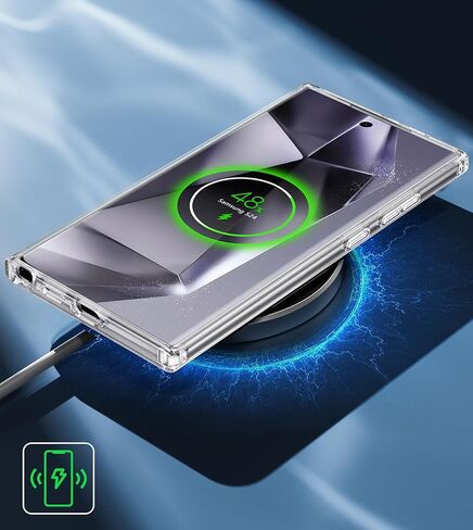 حافظة FNTCASE لهاتف Samsung Galaxy S24-Ultra: حافظات هواتف خلوية واقية مضادة للصدمات S24 Ultra 5G - حافظات صلبة من السيليكون النحيفة مضادة للاصفرار - غطاء هاتف متين للحماية الكاملة (مغناطيسي شفاف) in Kuwait