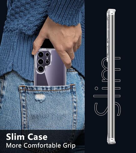 حافظة FNTCASE لهاتف Samsung Galaxy S24-Ultra: حافظات هواتف خلوية واقية مضادة للصدمات S24 Ultra 5G - حافظات صلبة من السيليكون النحيفة مضادة للاصفرار - غطاء هاتف متين للحماية الكاملة (مغناطيسي شفاف) in Kuwait