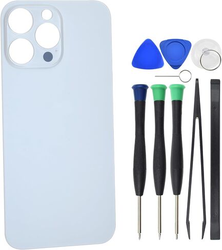 زجاج خلفي لهاتف iPhone 14 Pro Max A2894 A2651 A2893 مع لاصق مسبق القطع - 6.7 بوصة أبيض in Kuwait