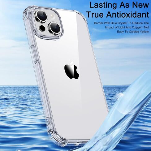 for iPhone 15 Case Clear, [Military-Grade Drop Protection] [Not Yellowing] Transparent Slim Cover Women Men 15 Phone Case 6.1 Inch 2023, Clear in Saudi Arabia