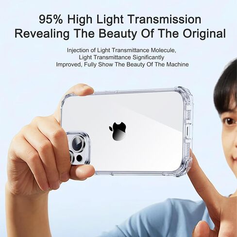 for iPhone 15 Case Clear, [Military-Grade Drop Protection] [Not Yellowing] Transparent Slim Cover Women Men 15 Phone Case 6.1 Inch 2023, Clear in Saudi Arabia