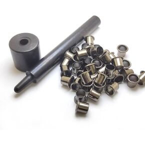 1 Set Tools with 100pcs #8-8-7.1mm (.248 Length Under Flange x 1/4" Outside Diameter) Brass Eyelets Rivets for 0.06" Kydex Holster（GunBlack）