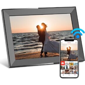 Digital Picture Frame, 10.1'' WiFi Digital Photo Frame with 1280 * 800 IPS Touch Screen, 8GB Storage, Easy to Share Photos or Videos via Free APP, Auto-Rotate Slideshow