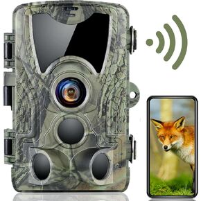 Trail Camera WiFi, 4K 30MP Game Camera with Night Vision Motion Activated Waterproof, 0.2S Trigger Speed, 850nm Low Glow Wildlife Camera for Backyard Security Wildlife Monitoring