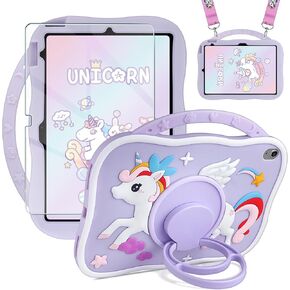 for iPad 6th Generation Cases 2017 2018 iPad 5th Generation Case for Kids Girls with Screen Protector Kickstand Shoulder Strap Cute Shockproof Protective Tablet Case for iPad Air 2 Case 9.7 inch