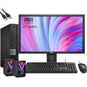 Dell OptiPlex 5050 Micro Form Factor Mini Desktop Computer PC Setup with 22" FHD Monitor Intel Core i5-7500T 16GB RAM 512GB SSD, Keyboard & Mouse, WiFi, Windows 10 Pro (Renewed)