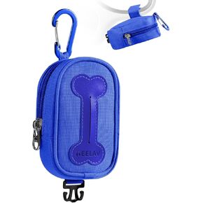 Dog Poop Bag Holder, Hands Free Cute Dog Poop Bag Dispenser for Leash with Big Opening Pet Waste Bag Holder Zippered Pouch with Carabiner Hook Velcro Waterproof Pet Poop Bag Holder(Doggy Bag Excluded)