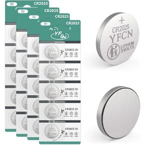 CR2025 Battery 3V Lithium Battery 5 Count Pack CR2025 Batteries for Key Fobs, Remote Control, lED Candles, Thermometers - CR 2025 Coin Cell Batteries - 5 Years Shelf Life