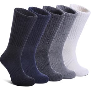 DYW Womens Merino Wool Hiking Socks Thermal Warm Winter Boot Crew Socks Cushion Work Walking Gift Socks 5 Pairs
