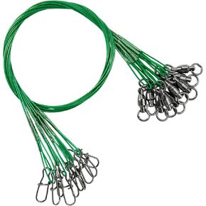 AMYSPORTS Saltwater Rigs Fishing Leader Steel Stainless Snap Fishing Leaders Freshwater Stainless Swivel Fishing Leader Wire Black Nickel