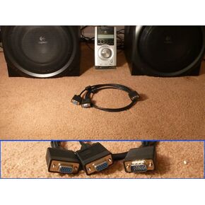 SummitLink Replacement Control Pod Y Splitter Cable Compatible for Logitech Z-5500 Z5500 Dual Subwoofer System