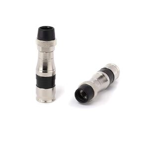 Coaxial Cable Compression Fitting Connector - for RG11 Coax Cable - with Weather Seal O Ring, Weather Boot, and Water Tight Grip (4 Pack)