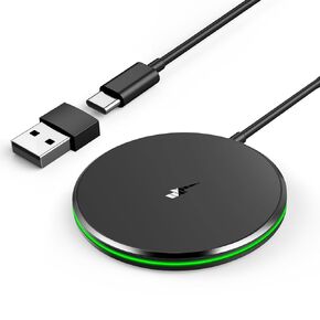 2 Pack Fast 15W Wireless Charger for iPhone and AirPods - Magnetic Apple MagSafe Compatible Charging Pad and 5ft Dual Port Cable