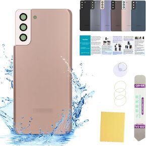 Compatible for Samsung Galaxy S21+ Rear Back Cover Glass Replacement 6.7-Inches SM-G996 All Carriers with Installation Manual + Repair Tool Kit (Phantom Gold)
