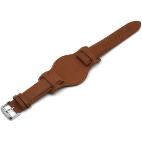 Onthelevel Leather Cuff Watch Strap 18mm 20mm 22mm Vintage Genuine Leather Watch Band with Mat for Men Women