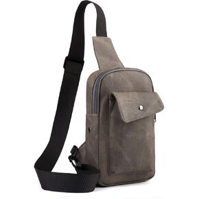 Sling Bag Crossbody Small Daypack: Anti-theft Travel Shoulder Mini Backpack Gray- Women Men