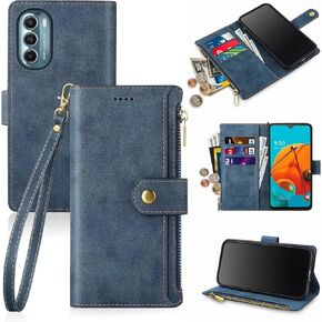 Antsturdy Wallet Case for Motorola Moto G Stylus 5G 2022 Credit Card Holder Women Men,PU Leather Flip Cover Wrist Strap Zipper Card Slots RFID Blocking,Phone Case for Moto G Stylus 5G 2022,Wine Red in Kuwait