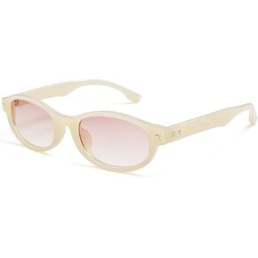 Retro 90s Oval Sunglasses for Women Men Y2K Slim Design Cateye Shades Trendy Sunnies AP3671
