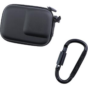 1 Set Black PU Mini Camera Carrying Case with D Shape Buckle Portable Sports Camera Storage Bag Hard Shell Travel Organiser Two Way Zipper Camera Case