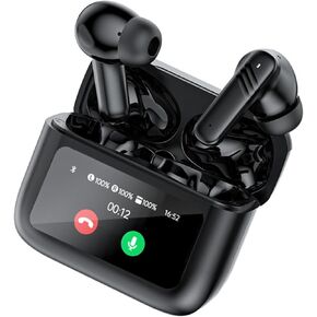 سماعات أذن TWS تعمل باللمس مع شاشة تعمل باللمس وإلغاء الضوضاء النشطة TWS سماعات أذن بلوتوث لاسلكية تعمل باللمس ANC لهاتف iPhone Android وسماعات أذن زرقاء اللون وإلغاء الضوضاء in Kuwait