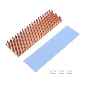 ZDE M.2 SSD Heatsink 70x20x6mm Copper Heatsink with Silicone Thermal Pads for PC Laptop Raspberry Pi M.2 2280 SSD NVMe PS5 Cooling