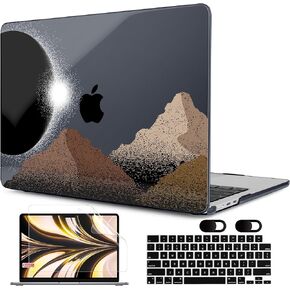 MEEgoodo Case M3 for MacBook Air 13.6 inch Case 2024 2022, Fit Model A3113 A2681 with M3 M2, Clear Laptop Hard Shell Cases with Keyboard Cover & Screen Protector for MacBook Air M2, Astronaut Rocket
