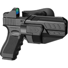 Glock 17 Holster, Level Ⅱ OWB Open Carry Gun Holster for Glock 17 19 19X 31 32 44 45 Gen 1-5, for Glock 22 23 Gen 1-4, 60° Adjustable Paddle Pistol Holsters with Rapid Release Button, Right-Handed