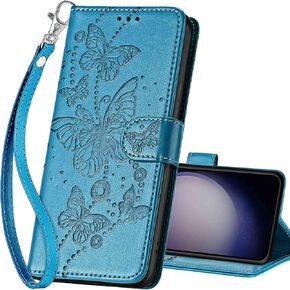 for Samsung Galaxy S24 Wallet case, Flip Folio Cover with Stand Feature for Women Men, PU Leather Phone Case Fit for Samsung Galaxy S24 [Rose Gold]