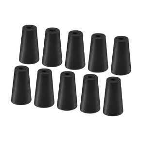 YOKIVE 10Pcs Rubber Stoppers with Hole, Tapered Plugs with High-Temperature Resistance | Protect Hole, Great for Lab Industry (Black, 14mm to 19mm)