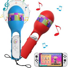 2Pcs Game Body Sand Hammer Hand Grip for Nintendo Switch, Left and Right Sand Hammer Hand Grip for Switch Samba de Amigo Party Central, Sports Accessories for Switch/Switch OLED Joycon Games