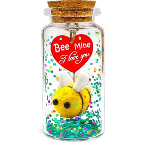 Happy Bee Day - Unique Birthday Gifts for Women Men Girls Boys, Funny Bday Pun Message in a Bottle Present, Cute Birthday Gift Ideas for Mom Dad Sister Her Him Girlfriend Boyfriend Friend Wife Husband