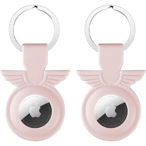 Case Air Tags-2 Pack Apple, Airtag Holder Cute Case, Anti-Lost AirTag Keychain Compatible with Apple AirTag, AirTag Holder Protective Accessory for Pet, Keys, Luggage Cases