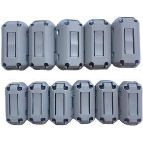 Inner 0.28inch(7mm) Electronics Filter Ferrite Core Ferrite Bead Ferrite Clamps Ferrite Clips on Data or Power Supply Cables Black or Grey for Choice 10pcs/lot (Grey)