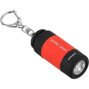 PATIKIL 2.1" Mini Rechargeable LED Keychain Flashlight, EDC Portable Small Torch with USB Charging for Everyday Carry, Black