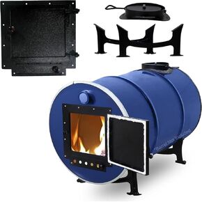 Barrel Stove Kit for 55 Gallon Drum – Perfect For 30-55 Gallon Wood Stove Kit - Camping Equipment Barrel Camp Stove Kit - Fire Wood Camping Stove Barrel Wood Stove Kit for Heating & Cooking…